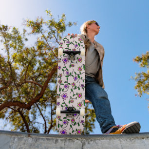 Kleurrijke bloemen, bloemmotief, groen, boho persoonlijk skateboard