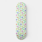 Kleurrijke bloemen, bloemmotief, groen, boho persoonlijk skateboard (Voorkant)
