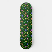 Kleurrijke bloemen, bloemmotief, groen, boho persoonlijk skateboard (Voorkant)