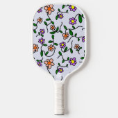 Kleurrijke bloemen, bloemmotief, groen, boho pickleball paddle (Voorkant)