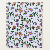 Kleurrijke bloemen, bloemmotief, groen, boho planner (Voorkant)