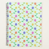 Kleurrijke bloemen, bloemmotief, groen, boho planner (Voorkant)