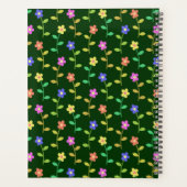 Kleurrijke bloemen, bloemmotief, groen, boho planner (Achterkant)