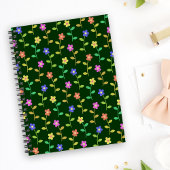 Kleurrijke bloemen, bloemmotief, groen, boho planner