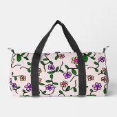 Kleurrijke bloemen, bloemmotief, groen, boho plunjezak (Voorkant)