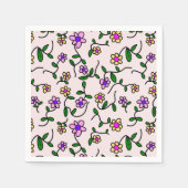 Kleurrijke bloemen, bloemmotief, groen, boho servet (Voorkant)