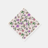 Kleurrijke bloemen, bloemmotief, groen, boho servet (Hoek)