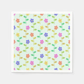 Kleurrijke bloemen, bloemmotief, groen, boho servet (Voorkant)