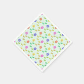 Kleurrijke bloemen, bloemmotief, groen, boho servet (Hoek)