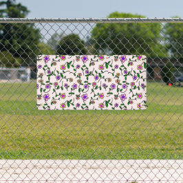 Kleurrijke bloemen, bloemmotief, groen, boho spandoek