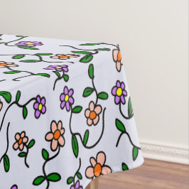 Kleurrijke bloemen, bloemmotief, groen, boho tafelkleed