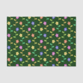 Kleurrijke bloemen, bloemmotief, groen, boho tissuepapier (Voorkant)