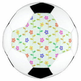 Kleurrijke bloemen, bloemmotief, groen, boho voetbal