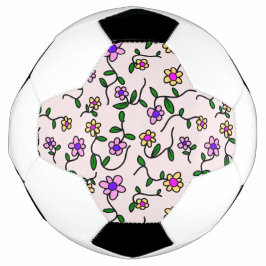 Kleurrijke bloemen, bloemmotief, groen, boho voetbal