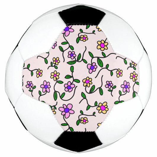 Kleurrijke bloemen, bloemmotief, groen, boho voetbal (Voorkant)