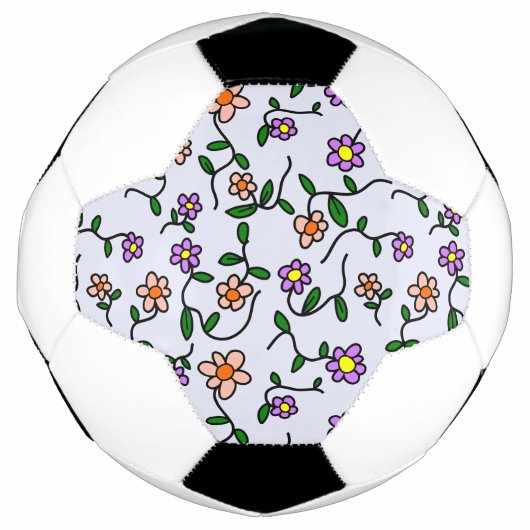 Kleurrijke bloemen, bloemmotief, groen, boho voetbal (Voorkant)