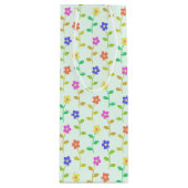 Kleurrijke bloemen, bloemmotief, groen, boho wijn cadeautas (Voorkant)