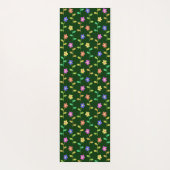 Kleurrijke bloemen, bloemmotief, groen, boho yogamat (Achterkant)