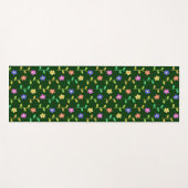 Kleurrijke bloemen, bloemmotief, groen, boho yogamat (Voorkant (horizontaal))