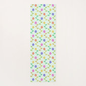 Kleurrijke bloemen, bloemmotief, groen, boho yogamat (Achterkant)