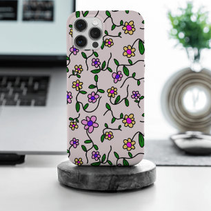 Kleurrijke Bloemen, Bloemmotief, Groene Bladeren,  iPhone 15 Pro Max Hoesje