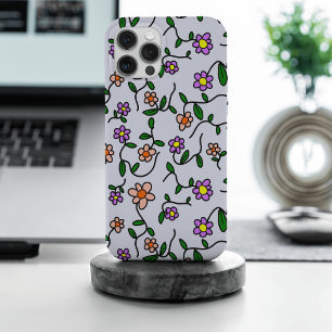 Kleurrijke Bloemen, Bloemmotief, Groene Elementen, iPhone 15 Pro Max Hoesje