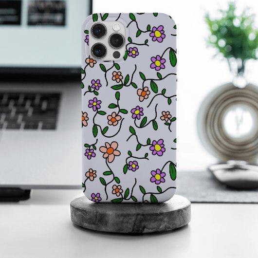 Kleurrijke Bloemen, Bloemmotief, Groene Elementen, Case-Mate iPhone Case