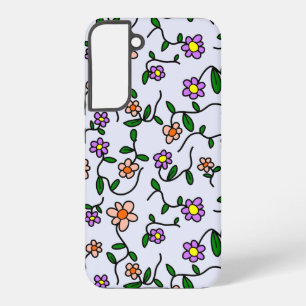 Kleurrijke Bloemen, Bloemmotief, Groene Elementen, Samsung Galaxy Hoesje