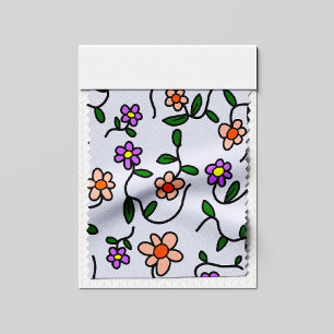 Kleurrijke Bloemen, Bloemmotief, Groene Elementen, Stof