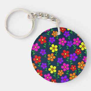 Kleurrijke Bloemen Bloemmotief Sleutelhanger