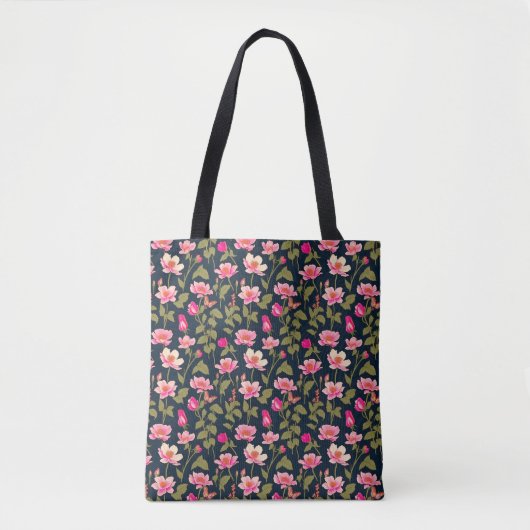 Kleurrijke bloemen-Bloempatroon 22 - Canvas tas (Voorkant)