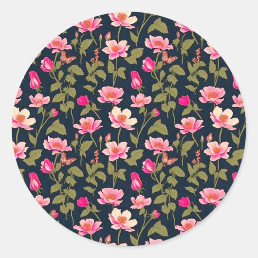 Kleurrijke Bloemen-Bloempatroon 22 - Sticker (Voorkant)