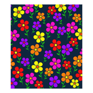 Kleurrijke Bloemen Bloempatroon Foto Afdruk