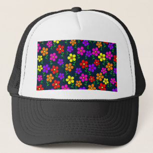 Kleurrijke Bloemen Bloempatroon Trucker Pet