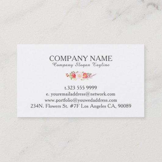 Kleurrijke Bloemen Boeket bruiloft Planner Visitekaartje (Achterkant)