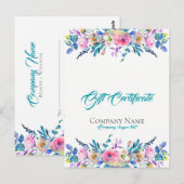 Kleurrijke Bloemen Boeket Cadeaubon Briefkaart (Voorkant / Achterkant)
