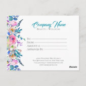 Kleurrijke Bloemen Boeket Cadeaubon Briefkaart (Achterkant)