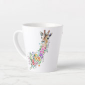 Kleurrijke Bloemen Boeket Giraffe Latte Mok (Linkerhoek)