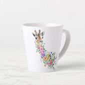 Kleurrijke Bloemen Boeket Giraffe Latte Mok (Rechterhoek)