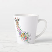 Kleurrijke Bloemen Boeket Giraffe Latte Mok (Rechts)