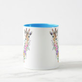 Kleurrijke Bloemen Boeket Giraffe Mok (Midden)