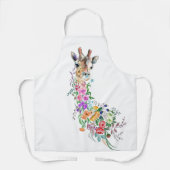 Kleurrijke Bloemen Boeket Giraffe Schort (Voorkant)