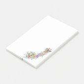 Kleurrijke Bloemen Boeket Giraffe Sticky Notes (Schuin)