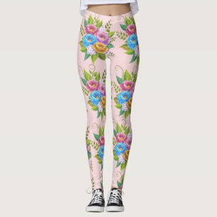 Kleurrijke Bloemen Boeket Leggings – Levendige Bot