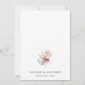 Kleurrijke bloemen, boho, bruiloft save the date (Achterkant)
