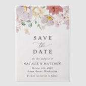 Kleurrijke bloemen, boho, bruiloft save the date vellum uitnodigingen (Voorkant)