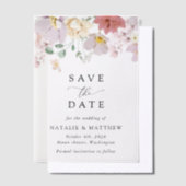 Kleurrijke bloemen, boho, bruiloft save the date vellum uitnodigingen (Offset)