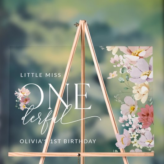 Kleurrijke bloemen, Boho, Eerste Verjaardag Welkom Acryl Bord (Neutraal)