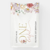 Kleurrijke bloemen, Boho, Eerste Verjaardag Welkom Spandoek (Verticaal)