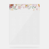 Kleurrijke Bloemen, Boho, Huwelijk Zitting Grafiek Acryl Bord (Voorkant)